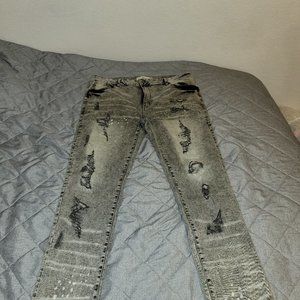 Refinery Republic Designer Men's Jeans Grey Distressed Denim Jeans